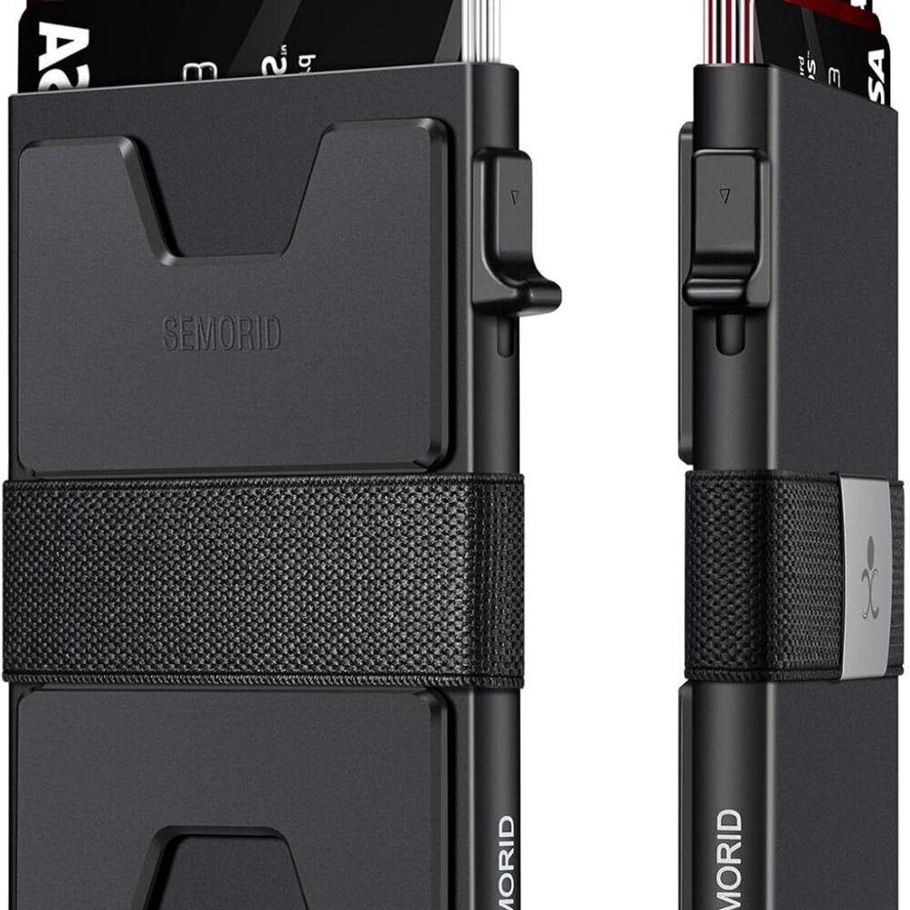 RFID Blocking Slim Wallet Pop-Up Design Black